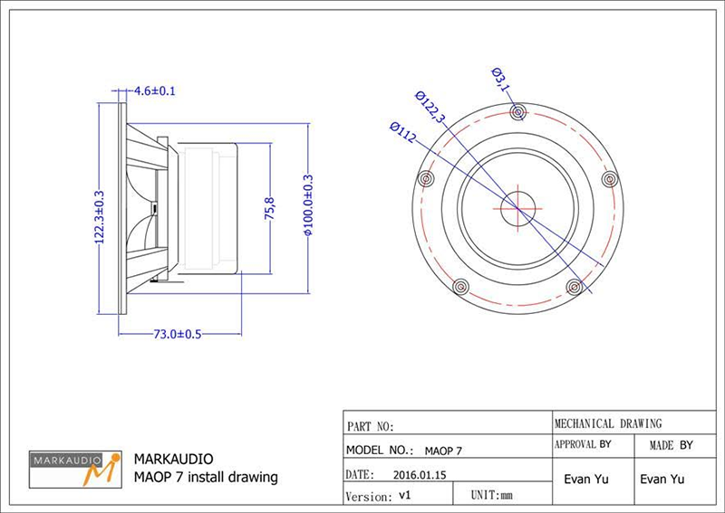 MarkAudio MAOP7_v2 ドライバーユニット1組