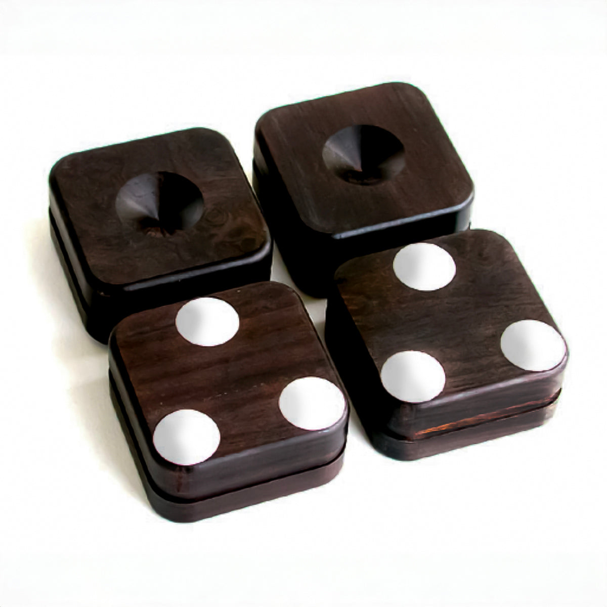 Ensemble de 4 bases de réception à spikes en bois d'ébène africain, modèle PB-18 de Yamamoto Acoustic Arts