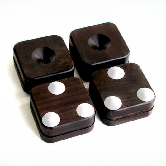Ensemble de 4 bases de réception à spikes en bois d'ébène africain, modèle PB-18 de Yamamoto Acoustic Arts