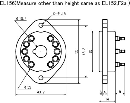 10P Röhrenfassung für Yamamoto Audio Engineering EL156