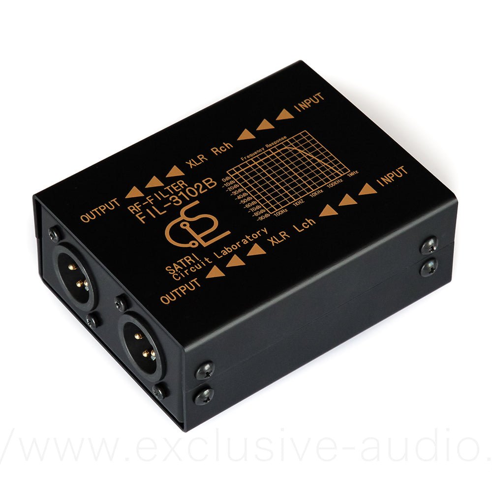 Filtre RF de desserrage du bruit numérique SATRI Circuit Laboratory FIL-3102B, spécification XLR.