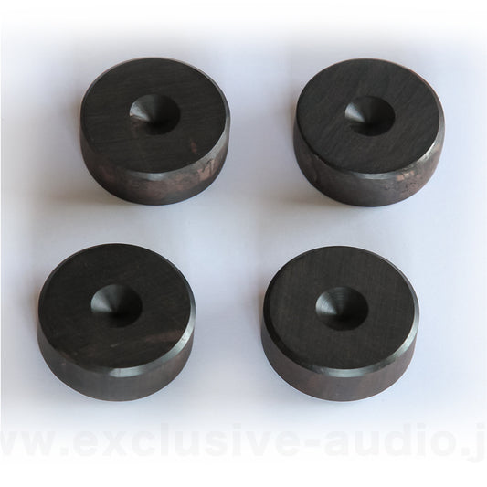 Base de réception pour pointes en dessiné en ébène africain, modèle PB-10 de Yamamoto Acoustic Craft.