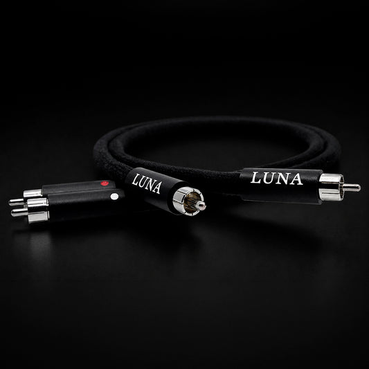 Série LUNA CABLES NOIR - Conducteurs simples en cuivre LCNV + argent pur - Câble RCA